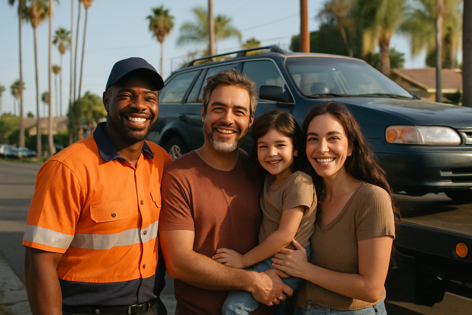 Vehicle donation moment in Los Angeles